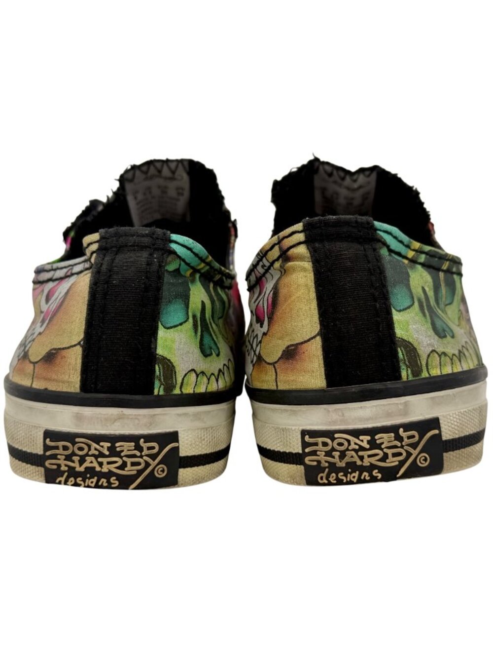 VTG Ed Hardy Black Tattoo Print Canvas Sneakers 8 | Y2K Skater Grunge Streetwear - Picture 8 of 16